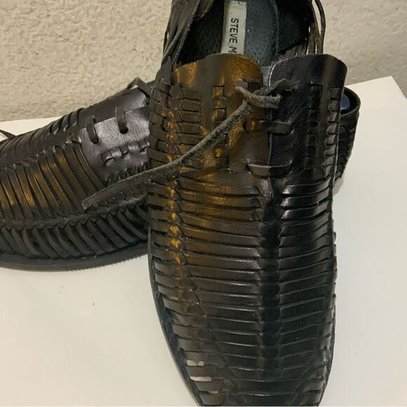 Steve Madden Men\'s Woven Leather Slip On Loafer black Size 12M soft soles main image 6